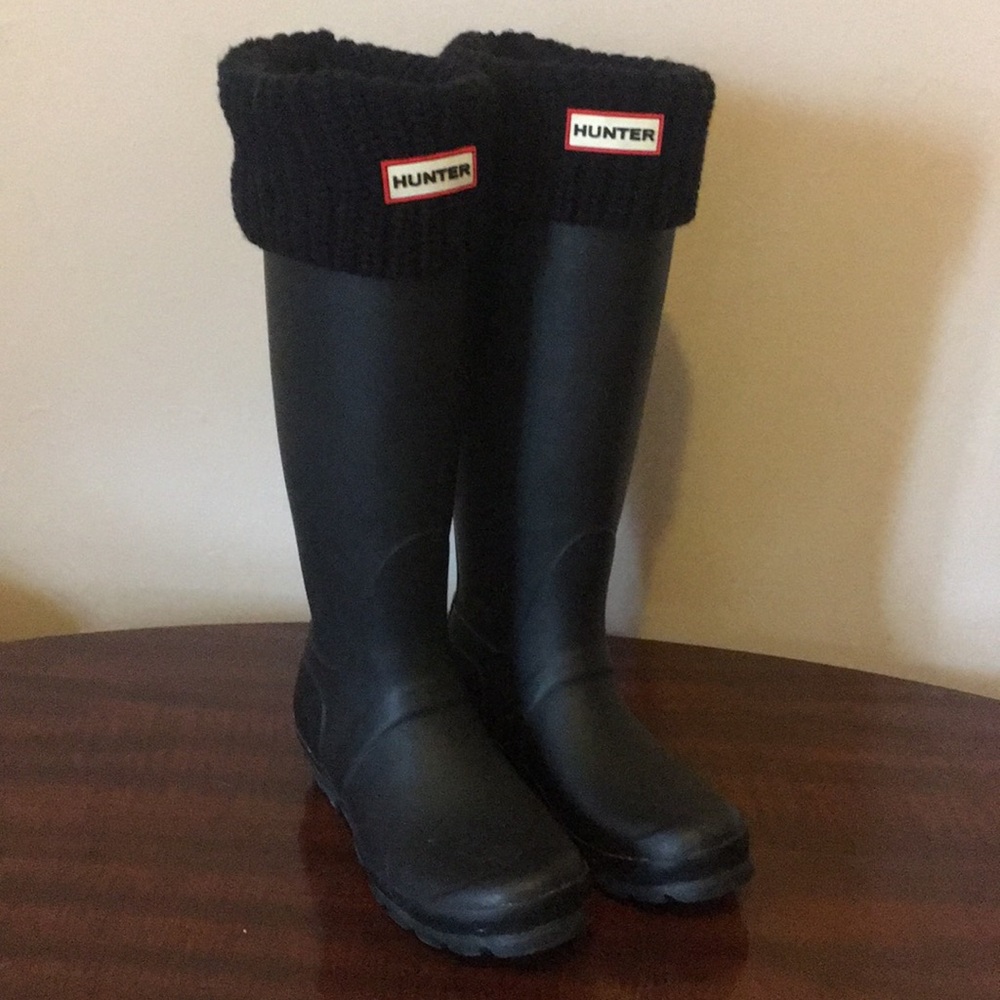 Matte Black Tall Hunter Rainboots